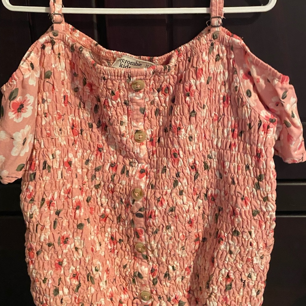Abercrombie Kids off the shoulder floral blouse